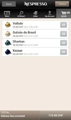 Nespresso android App screenshot 0